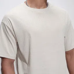 HIGHLANDER Men Self Design Round Neck Relaxed Fit T-shirt image 2