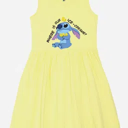 YK Disney Girls Typography Printed Round Neck Fit & Flare Dress-picture-25