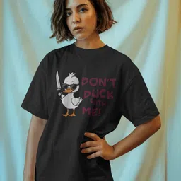 Adrunaline Fit Women Graphic Printed Round Neck Pure Cotton Oversized T-shirt-picture-46