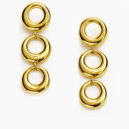Nui Stainless Steel Gold-Plated Contemporary Drop Earrings image 2