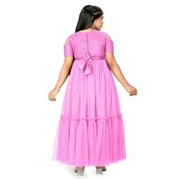 Vani Enterprise Girls Cold-Shoulder Maxi Dress image 4