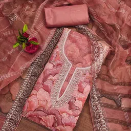 BlissFlair Organza Unstitched Dress Material-picture-23