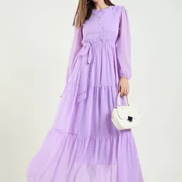 aayu Puff Sleeve Georgette Maxi Dress image 4