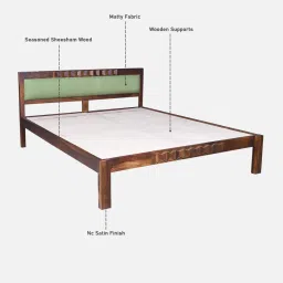 woodsworth from pepperfry Avilys Sheesham Wood Queen Size Bed In Provincial Teak Finish image 3