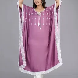 ANNAYEMA APPARELS Women Embroidered Asymmetric Kaftan Kurta-picture-11