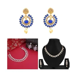 Women Click Set Of 2 Stones Studded Jewellery Set image 1
