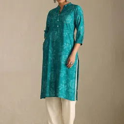 Soch Floral Printed Mandarin Collar Straight Kurta-picture-33