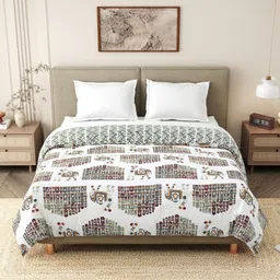 INDRA'S Purple & White Ethnic Motifs Heavy Winter 150 GSM Quilt-picture-15