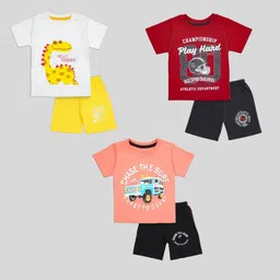 BURBN Boys Printed T-shirt with Shorts-picture-55