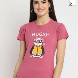 Dreambe Women Pack Of 2 Donald Duck Graphic Printed Round Neck Cotton T-shirts-picture-20