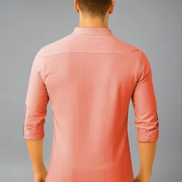 KNOWTED Mandarin Collar Roll-Up Sleeves Straight Short Kurta image 5