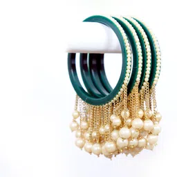 Zindura Set Of 4 Gold-Plated & Beaded Bangles-picture-57