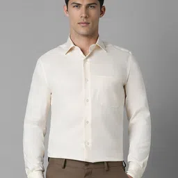Louis Philippe Men Classic Spread Collar Solid Cotton Formal Shirt-image-66