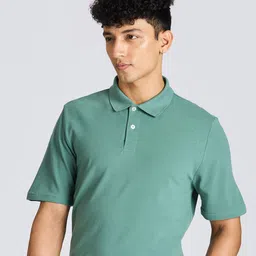 Inesis By Decathlon Men Self Design Polo Collar Cotton T-shirt-picture-17