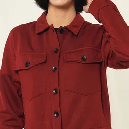 TANDUL Women Colourblocked Lightweight Crop Tailored Jacket with Embroidered image 3