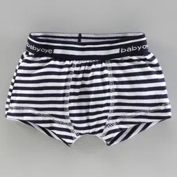 Babyoye Cotton Briefs Multiprint Pack of 3 - White Orange Navy Blue image 2