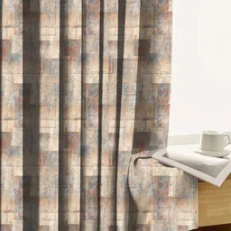 myntra elegant homes Aura Brown & Grey 2 Pieces Geometric Printed Black Out Long Door Curtains image 5