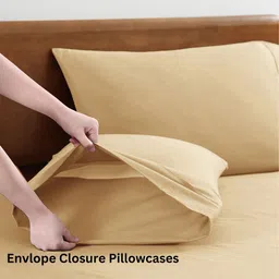 LANE LINEN Beige 144 TC Queen Bedsheet with 2 Pillow Covers image 2