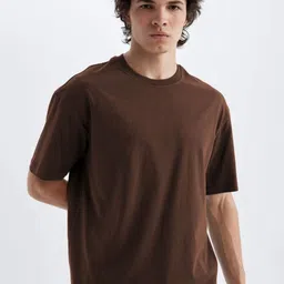 SZN Men Solid Round Neck Cotton Oversized T-shirt-picture-37