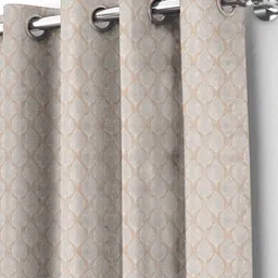 HOMEBREW FURNISHINGS Beige Geometric Printed 2 Pieces Black Out Door Curtains image 5