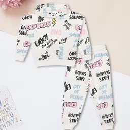 max Girls Printed Hooded Long Sleeves Clothing Set-picture-56