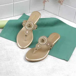 Metro Women Ethnic T-Strap Flats-image-15