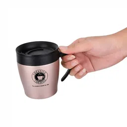 Baskety Pink & Black Solid Stainless Steel Glossy Mugs Set of Cups and Mugs image 3