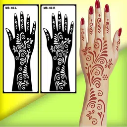 VOORKOMS Wedding Mehndi Stencil Sticker for Functions and Family Celebrations-picture-32