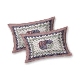 MILAAV Multicoloured Geometric 144 TC King Bedsheet with 2 Pillow Covers image 2