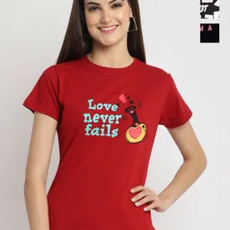 Dreambe Women Pack Of 3 Typography Printed Round Neck Cotton T-shirts-picture-31