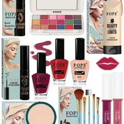 FOPE Set Of 15 Foundation Compact Mascara Lipstick Nail Polish & Brush Set-picture-27