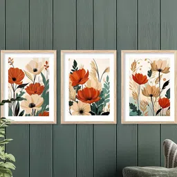 walllane Floral Wall Art With Frame Home Decor Wall Painting For Living Room Office Bedroom-picture-33