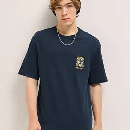 THE BEAR HOUSE Men Oversized Fit Back Printed Pure Cotton T-shirt image 2