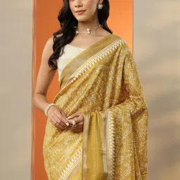 Libas Women Warli Printed Zari Saree image 2