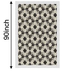 DREAM WEAVERZ Cream-Coloured Geometric Printed Waterproof 6-Seater Table Cover with Embellished details image 3