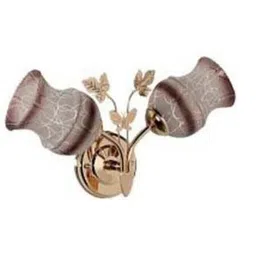 1ST TIME Brown & Gold-Toned Textured Metal Traditional Abstract Shaped Shaped Wall Lamp-picture-35