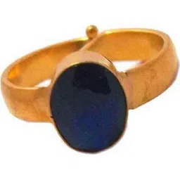 GenZcomplex Adult Unisex Gold Pleated Blue Finger Ring-picture-26