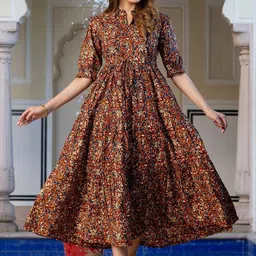 Raiyani Fashion Floral Printed Fit & Flare Midi Dress-picture-34