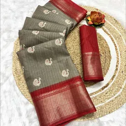 RegalDrapes Ethnic Motifs Woven Design Saree With Unstitched Blouse Piece-image-20