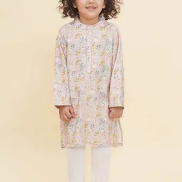 Sethukrishna Boys Floral Printed Mandarin Collar Kurta With Pyjamas-picture-15
