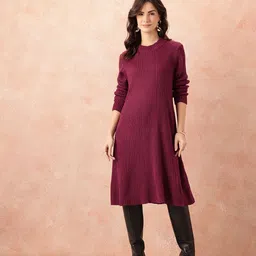 all about you all Ribbed Cable Knit A-Line Dress image 2