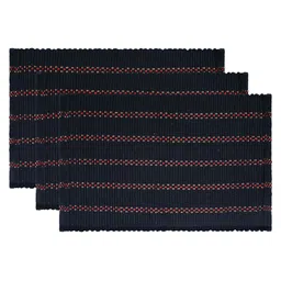 Kuber Industries Navy Blue & Red 3 Pieces Striped Cotton Soft Bathroom Door Mats-picture-36