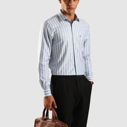 Tommy Hilfiger Eroupe Vertical Striped Spread Collar Pure Cotton Shirt-picture-9