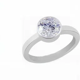 elitemart Unisex Silver-Plated Brass Zircon Finger Ring-image-78