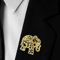 ADORN Stainless Steel Elephant Shaped Minimal Brooch image 5