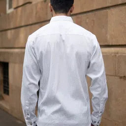 Powerlook Men Slim Fit Solid Button-Down Collar Cotton Casual Shirt image 5