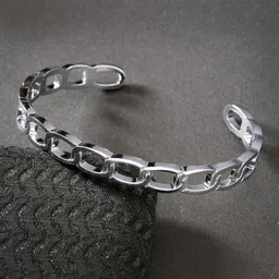 The Roadster Lifestyle Co Men Set Of 2 Rhodium-Plated Chain Link Cuff Bracelet image 2