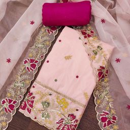 Maroosh Women Embroidered Organza Unstitched Dress Material-picture-22