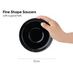 SHAY Black 2 Pcs Easy to Clean Ceramic Cups and Mugs 320ML image 4