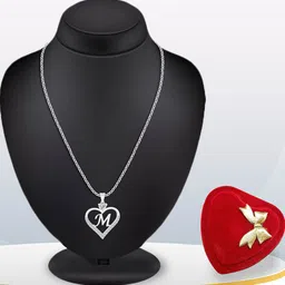 Heer Collection Silver-Plated Heart Shaped Pendants with Chains-picture-16
